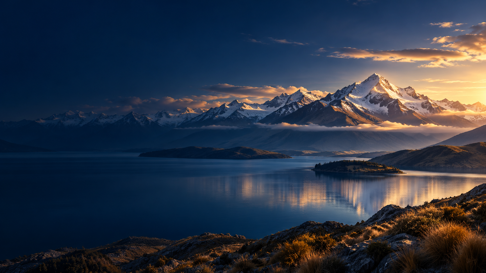 New Zealand landmark view