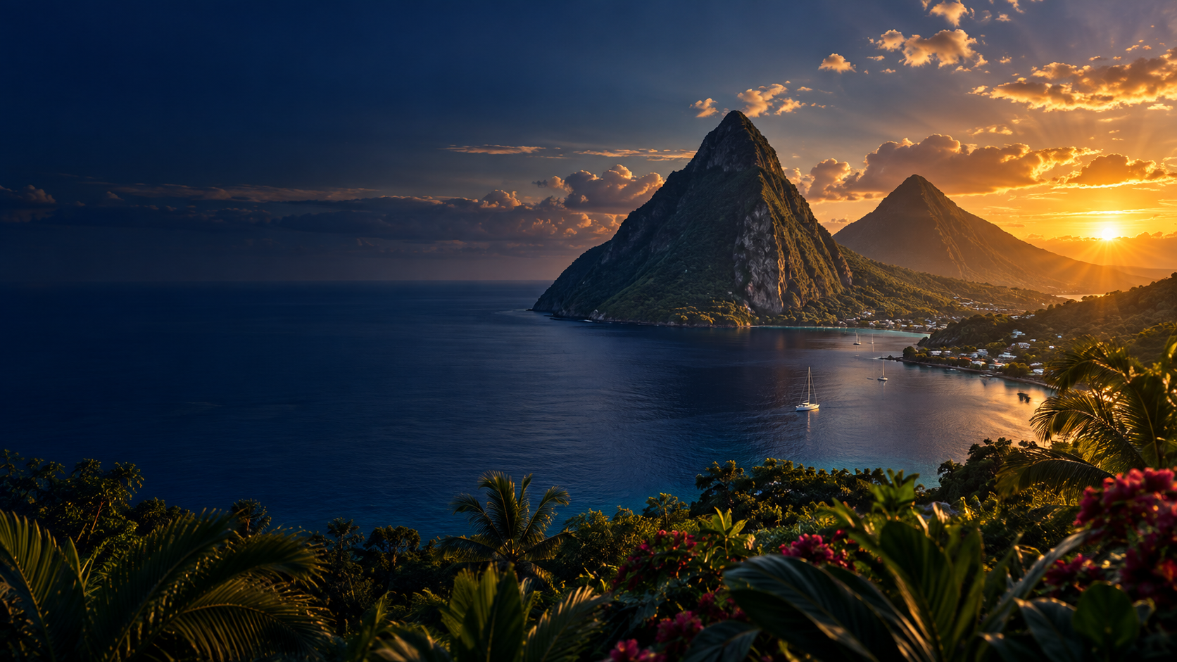 Saint Lucia landmark view